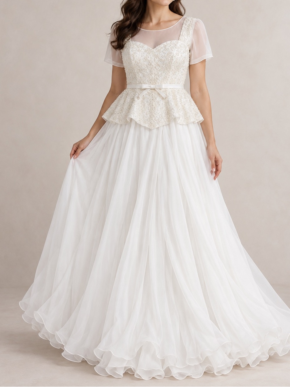 Women's white pearls Dress